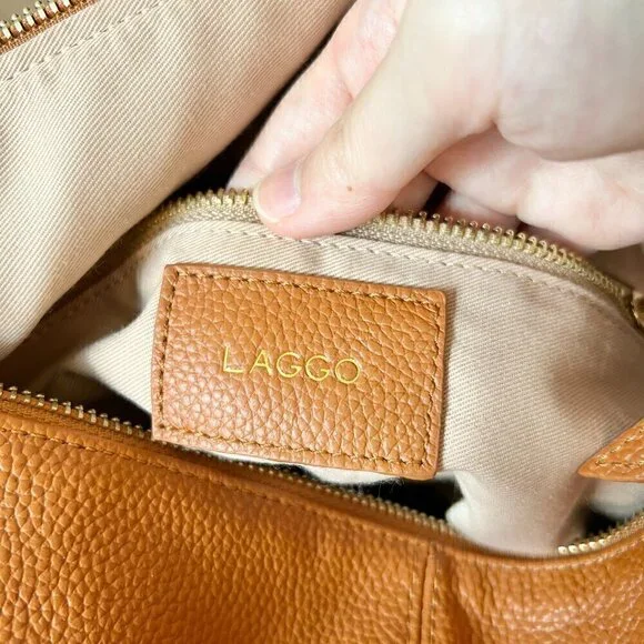 Laggo Joyce Hobo Leather Bag in British Tan NWOT